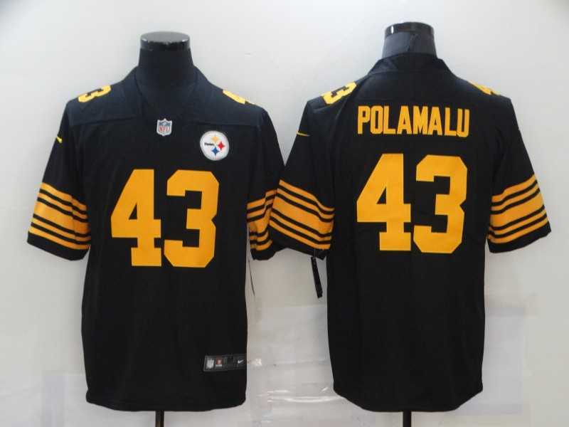 Nike Steelers 43 Troy Polamalu Black Color Rush Limited Jersey,We sell and wholesale Nike Steelers 43 Troy Polamalu Black Color Rush Limited Jersey on line form chian!